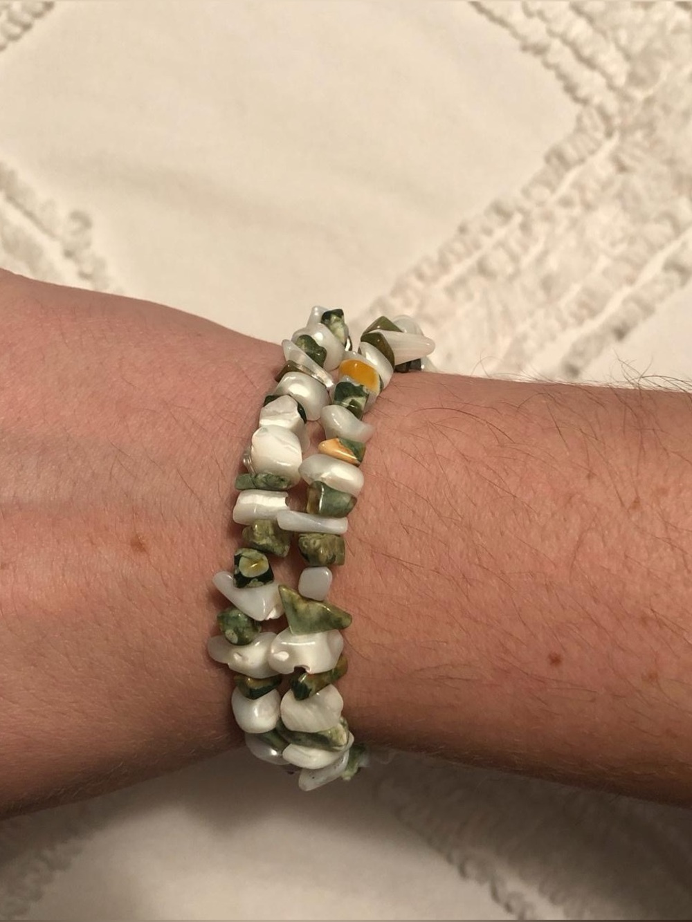 Handmade stone wrap around bracelet